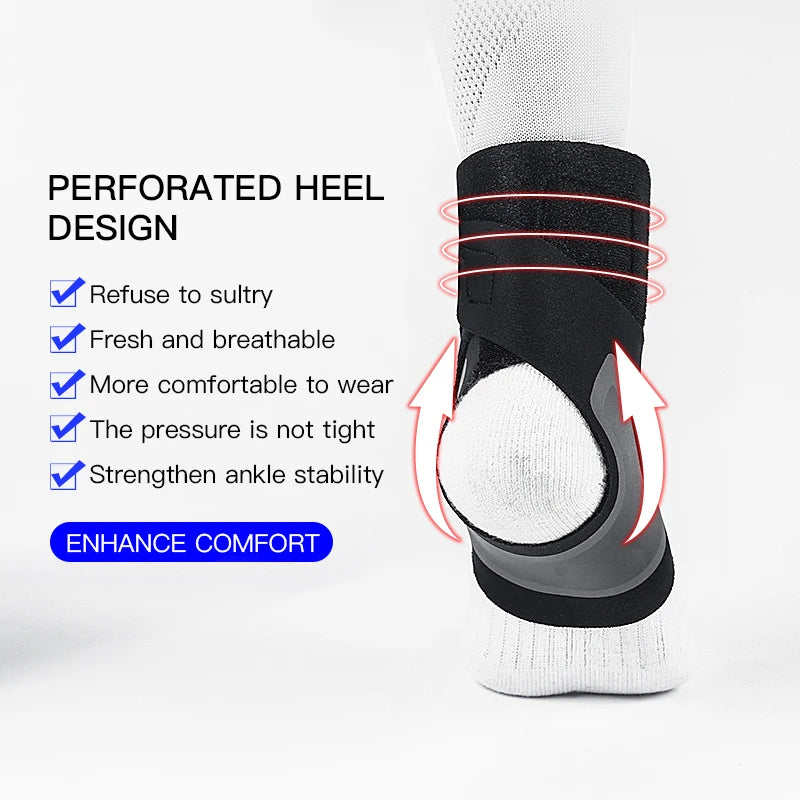 2PC Adjustable Ankle Support Pad Ankle Sleeve Pressure Anti-Spinning Elastic Breathable Support Fitness Sports Safety Prevention