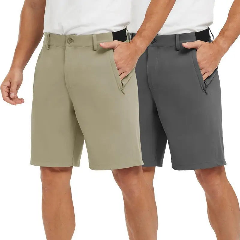 2021 New Summer 100% Cotton Solid Shorts Men High Quality Casual Business Social Elastic Waist Men Shorts 10 Colors Beach Shorts