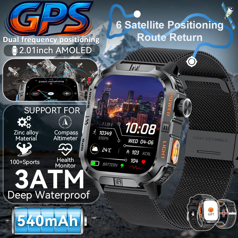 New Military Grade Smart Watch Men 2.01