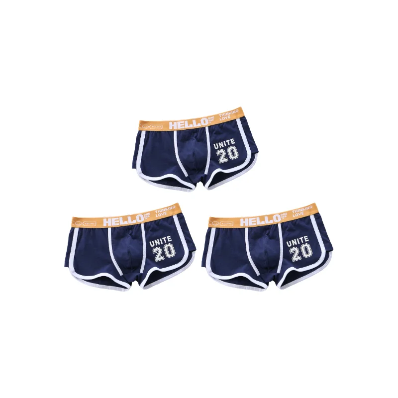 1/3pcs Men Underwear Sports Boxer Shorts Cotton Solid Color Sexy Panties Fashion Breathable Comfortable Underpants Man U Convex