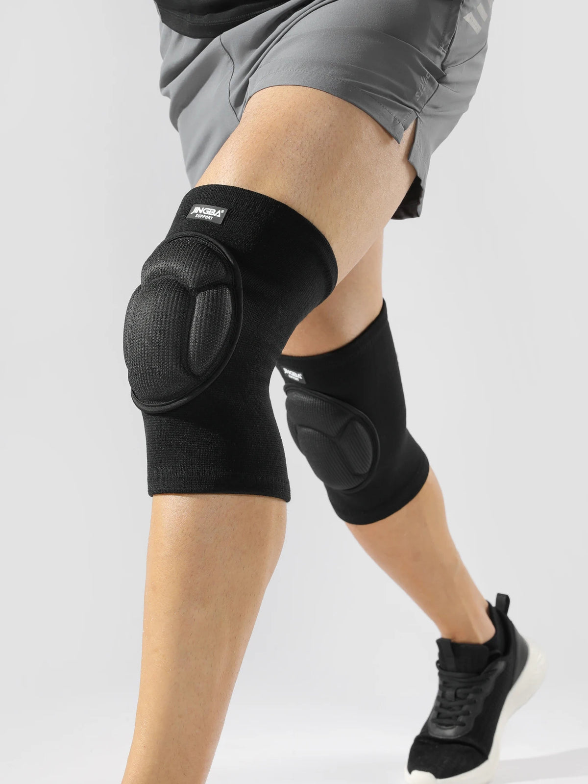 JINGBA SUPPORT 1 Pair Breathable Knee Support with Thick Sponge for Dance Volleyball Rollar Skating for Women Men