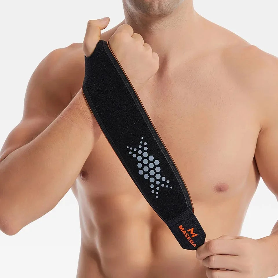1pc Adjustable Wrist Strap Sports Wrist Support Brace Black Weightlifting Wristband For Men & Women Badminton Tennis Gym