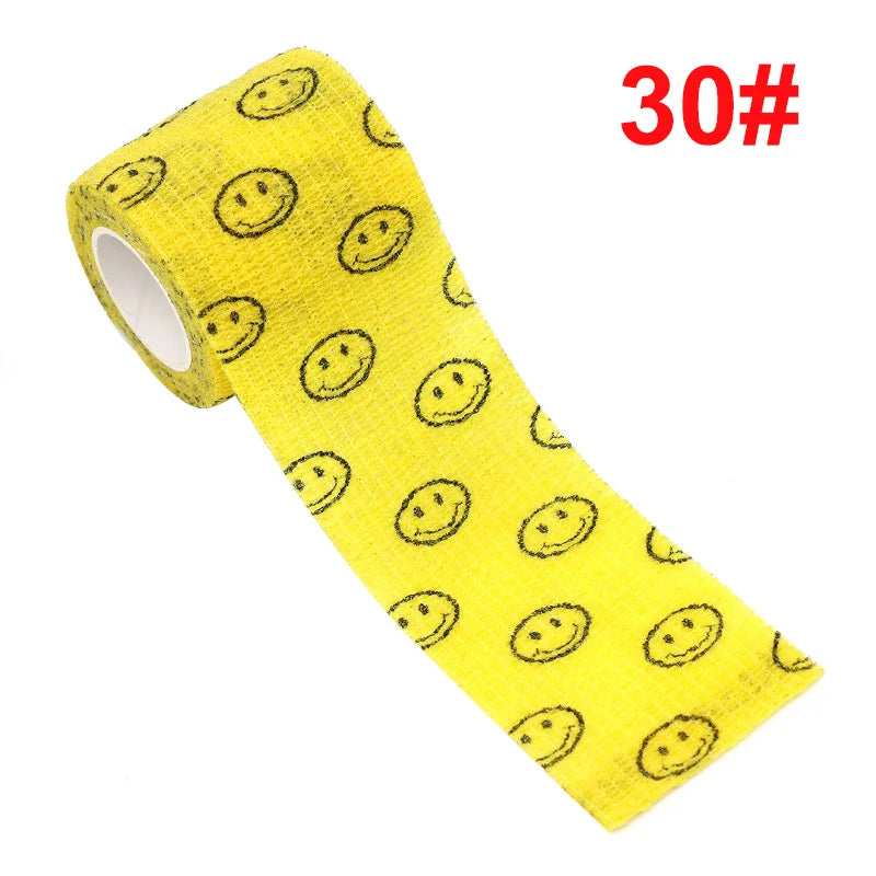 1 Pcs Printed Therapy Elastic Bandage Bands 4.8m Sports Colorful Self Adhesive Wrap Tape for Finger Joint Knee Animal Pet
