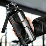 1.5L Straw Water Bottle Large Capacity Plastic Water Cup Portable Drink Bottle With Scale Marker For Outdoor Sports