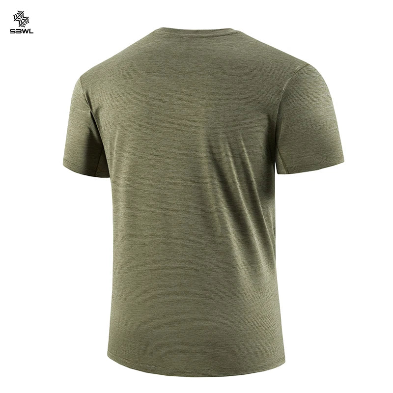 Mens/Women Quick Dry Short Sleeve Gym Running Moisture Wicking Round Neck T-Shirt Training Exercise Sport Shirt Tops Lightweight