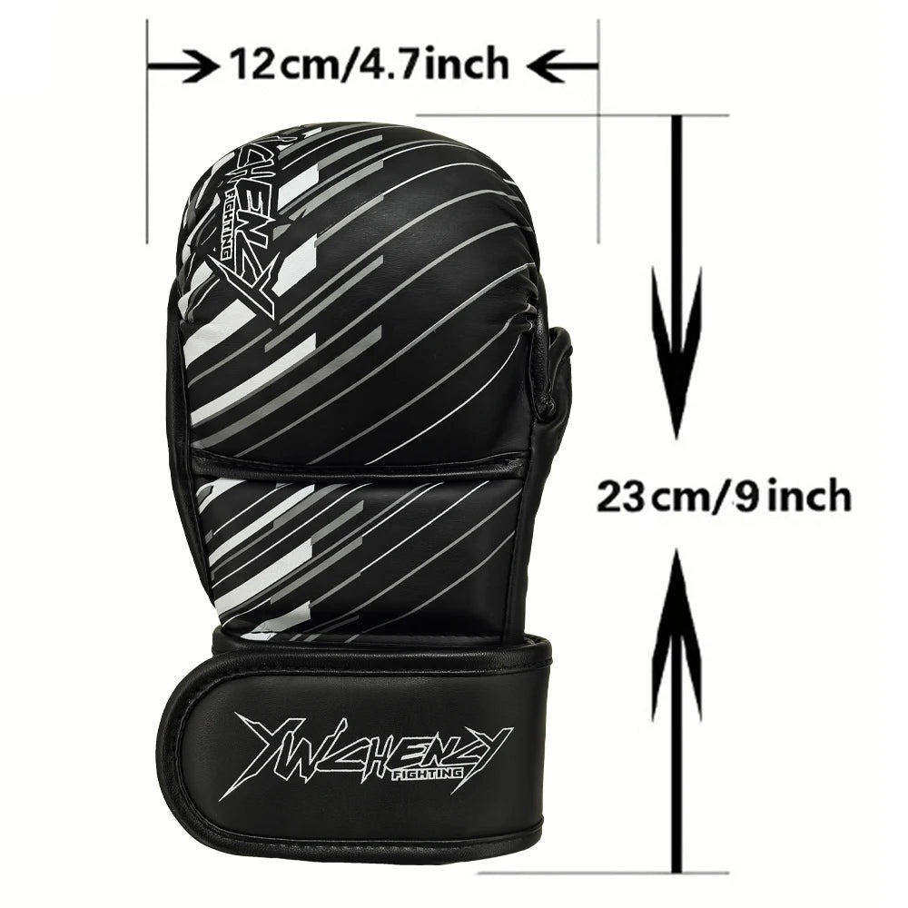 Men's Half Finger Professional Boxing Gloves PU Leather MMA Martial Arts Training Gloves for Karate Muay Thai