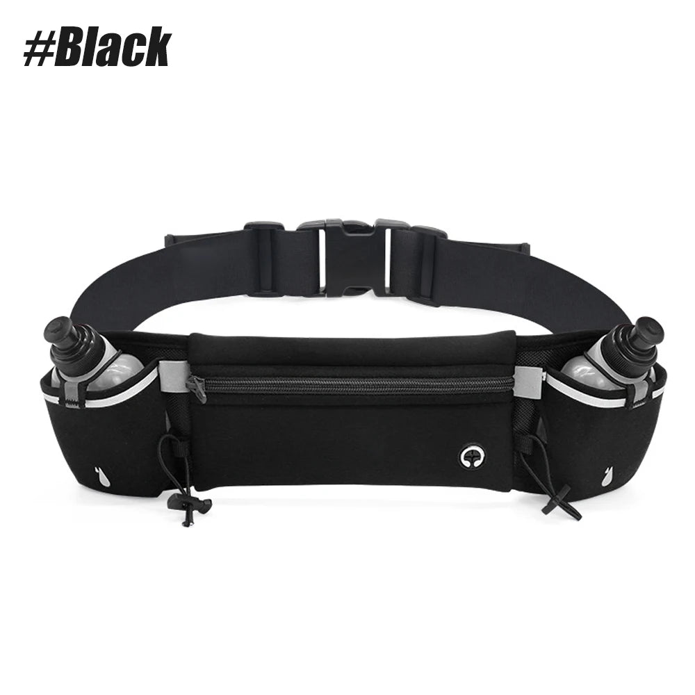 1PCS Multipurpose Running Belt with Integrated Water Bottles, Bottle Holder, Running Pouch Belt for Hiking, Climbing