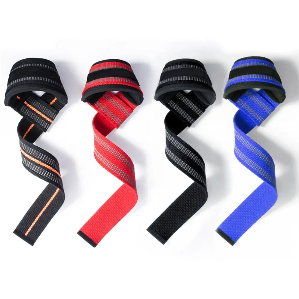 1 Pair Gym Sports Fitness Wrist Band Anti-slip Pull Up Weight Lifting Training Silicone Wrist Band Hard Pull Grip Power Strap