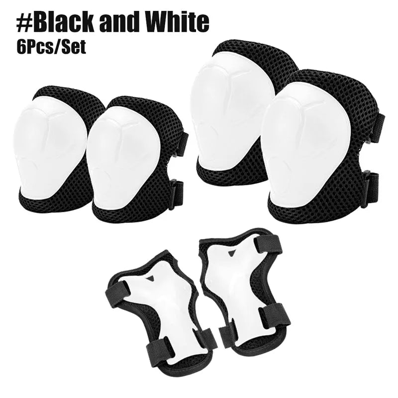 6Pcs/Set Protective Gears Set for Kids Children Knee Pad Elbow Pads Wrist Guards Child Safety Protector Kit for Cycling Skating