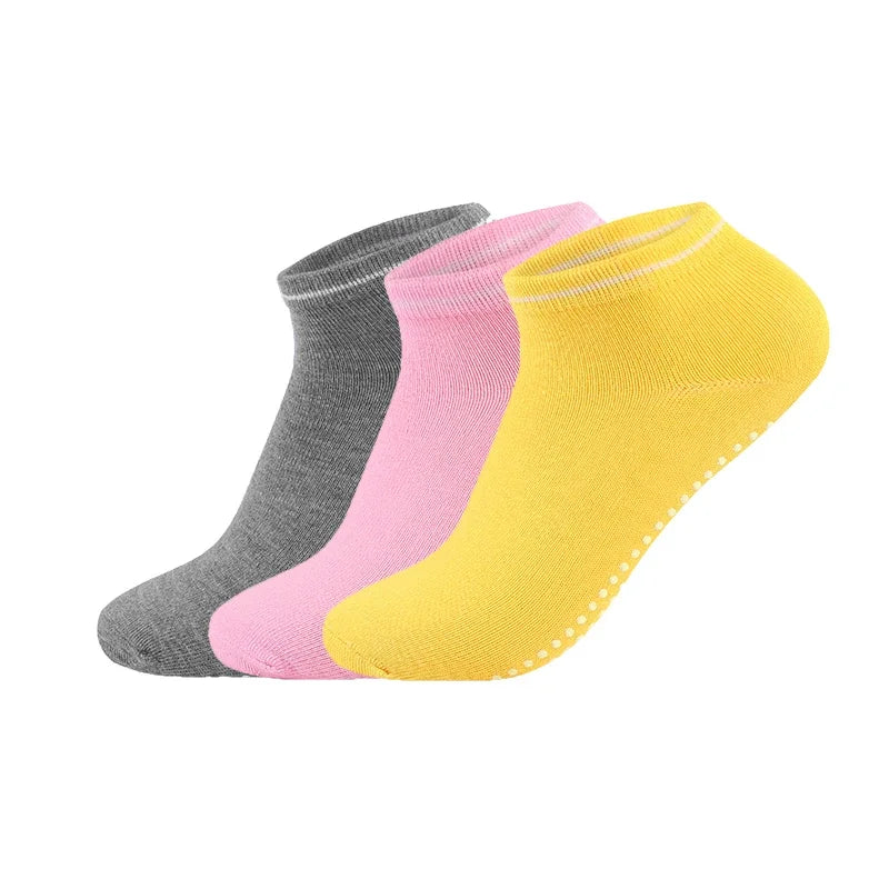 3Pairs/Lot Yoga Socks for Women Non-Slip Grips Straps Bandage Cotton Sock Pilates Pure Barre Ballet Dance Barefoot Workout