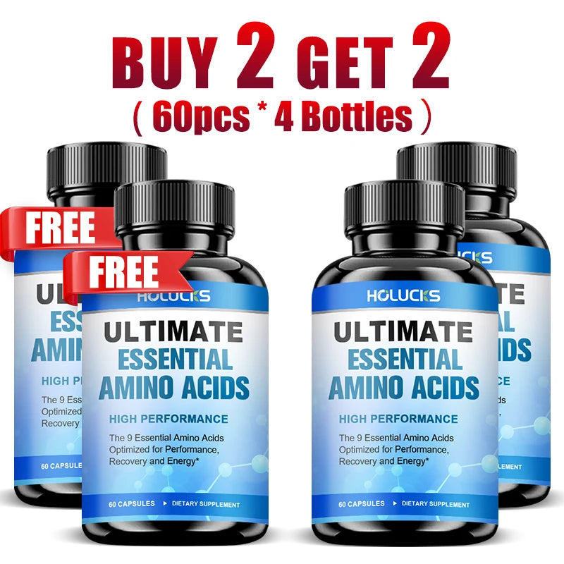 HOLUCKS Ultimate Essential Amino Acids Supplement, Support Muscle Repair, Recovery & Boost Energy for Gym & Fitness Enthusiasts