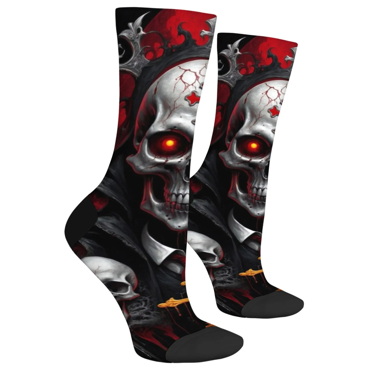 Cross Skull Fashion Men's Socks Harajuku Retro Style Crazy Street Hip Hop Happy Socks Novelty Funny Crew Socks Casual Party Gift