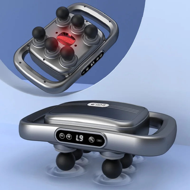 Electric Six Heads Fascia Gun Muscle Relaxation Massager for Neck And Cervical Spine Relief - Massage Instrument Full body massa