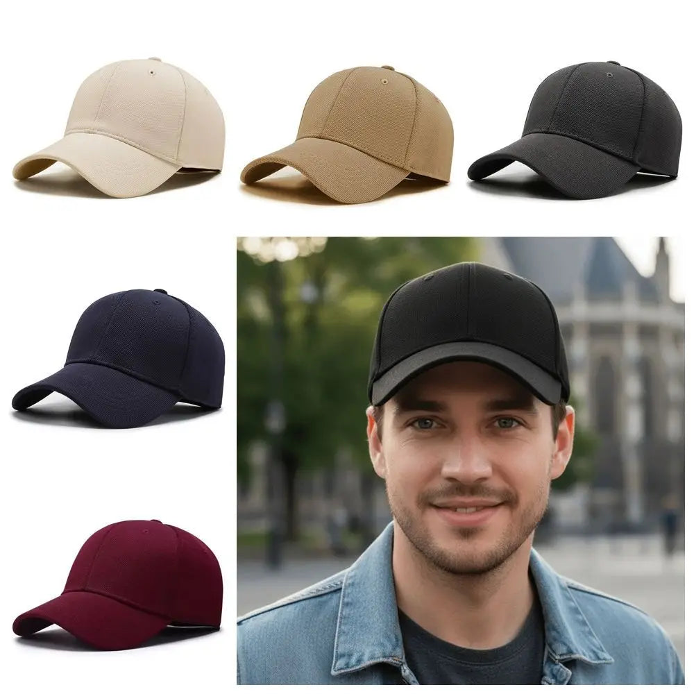 Solid-Color Unisex Breathable Baseball Cap Casual Sunscreen Sun Protection Hat Cotton Versatile Hip Hop Snapback Hat Sports