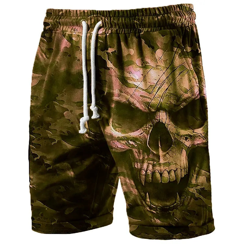 Men's Swim Trunks 3 Camouflage Skull Print Beach Shorts Quick Dry Outdoor Leisure Sports Shorts Swimwear Fashion Men's Shorts