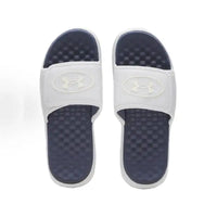 Under Armour Ignite Pro 8 Versatile, Black White Casual Sport Slides Cushioned Thick Sole Non-Slip Slippers for Gym Beach