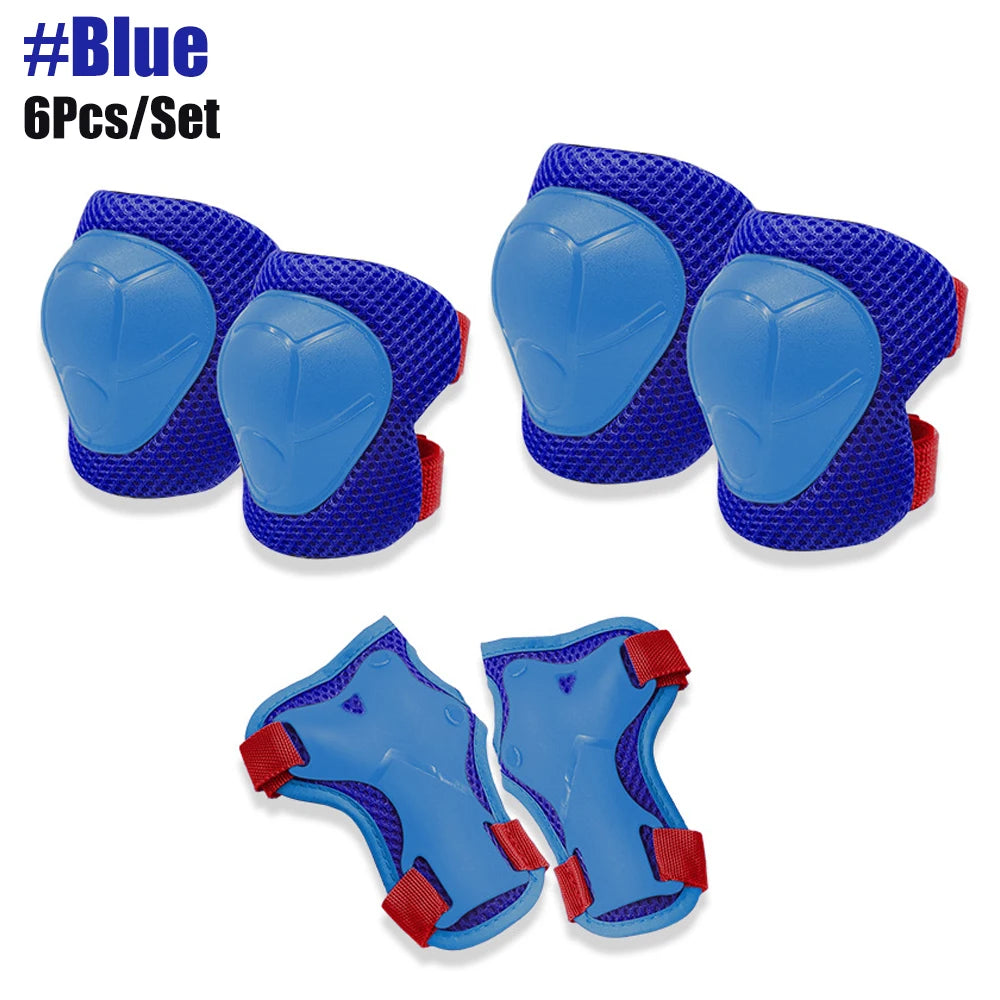 6Pcs/Set Protective Gears Set for Kids Children Knee Pad Elbow Pads Wrist Guards Child Safety Protector Kit for Cycling Skating