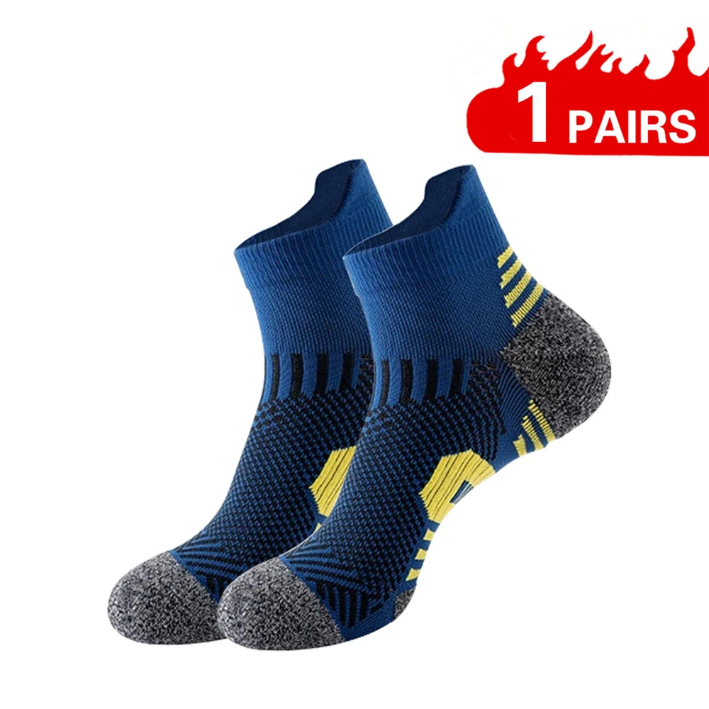 3/1 Pairs Professional Sport Socks Men's marathon running Compression Long Socks Outdoor Mountain climbing Training Short Sox