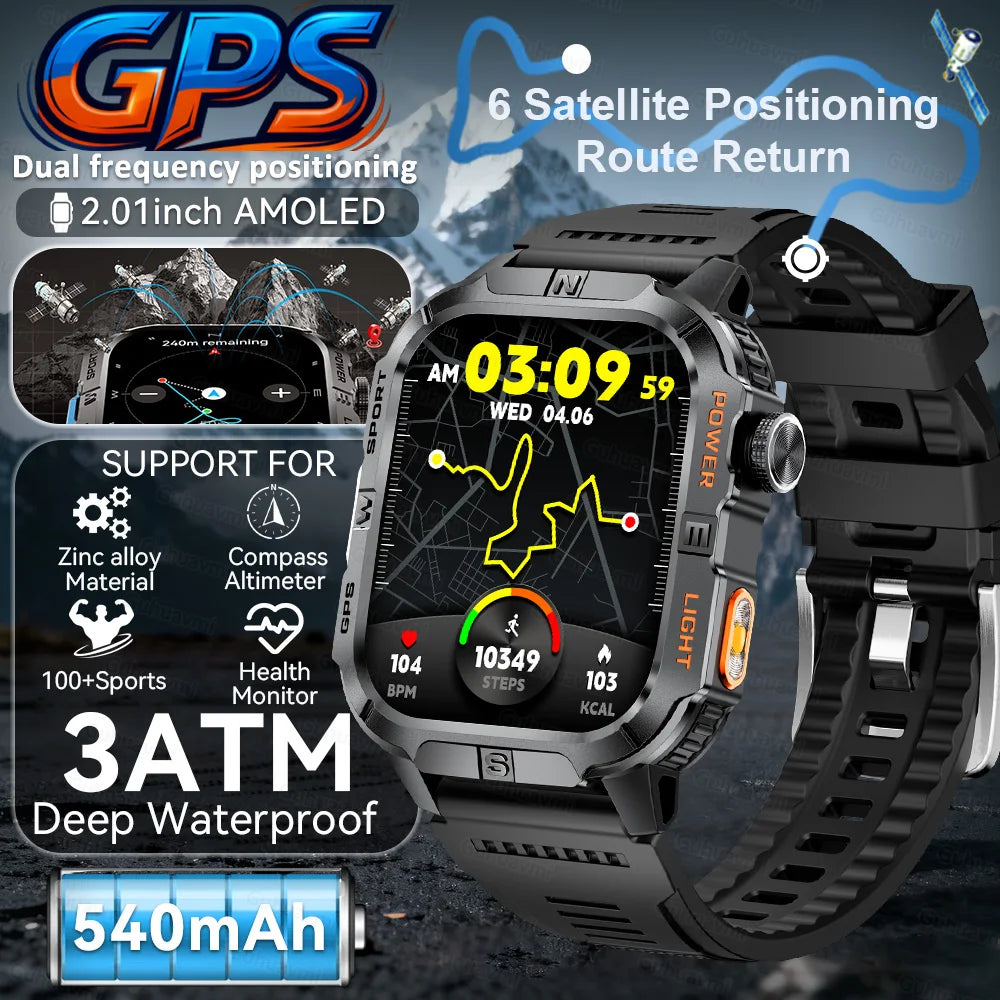 New Military Grade Smart Watch Men 2.01