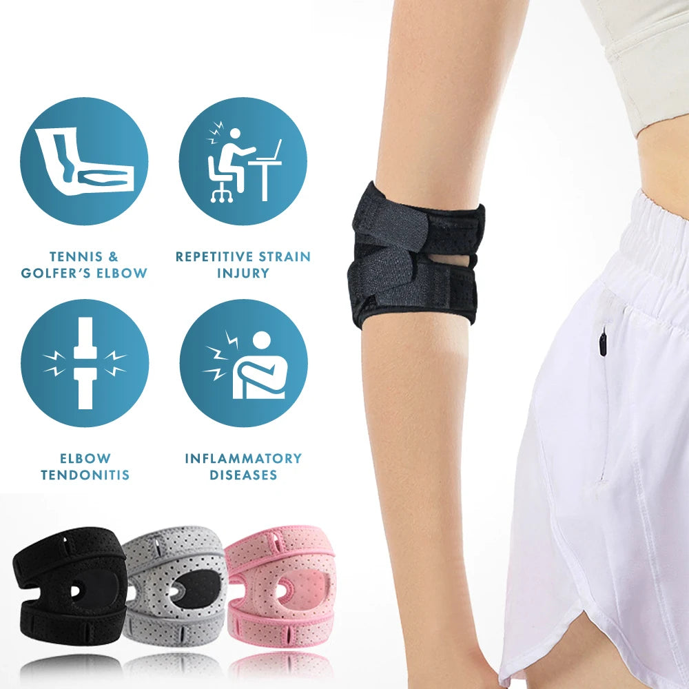 1PCS Breathable Neoprene Elbow Brace,Adjustable Arm Support Strap for Tennis Elbow, Golfer's Elbow, Tendonitis, Arthritis Relief