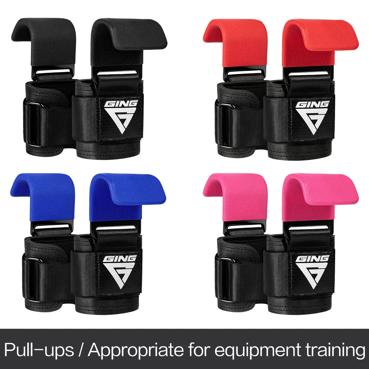 Weight Lifting Hook Grips with Wrist Wraps Gym Hand-Bar Wrist Strap Fitness Hook Weight Strap Pull-Ups Power Lifting Gloves