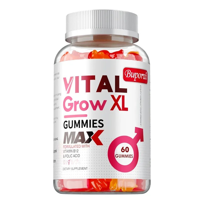 Vital Grow XL Male Gummies - Supports Longer Male Performance, Promotes Muscle Growth, Increases Energy, and Improves Blood Flow