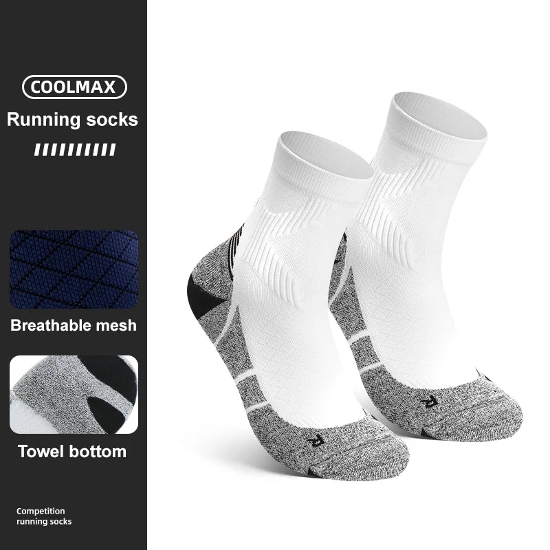 WRELS Men Coolmax Sports Socks Riding Cycling Basketball Running Sport Sock Summer Hiking Tennis Ski Man Women Bike Bicycle Slip