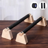 1 Pair Street Fitness Push Up Bar Thickened Handle Solid Wood Push-up Rack Triceps Non-slip Home Exercise Equipment Gym