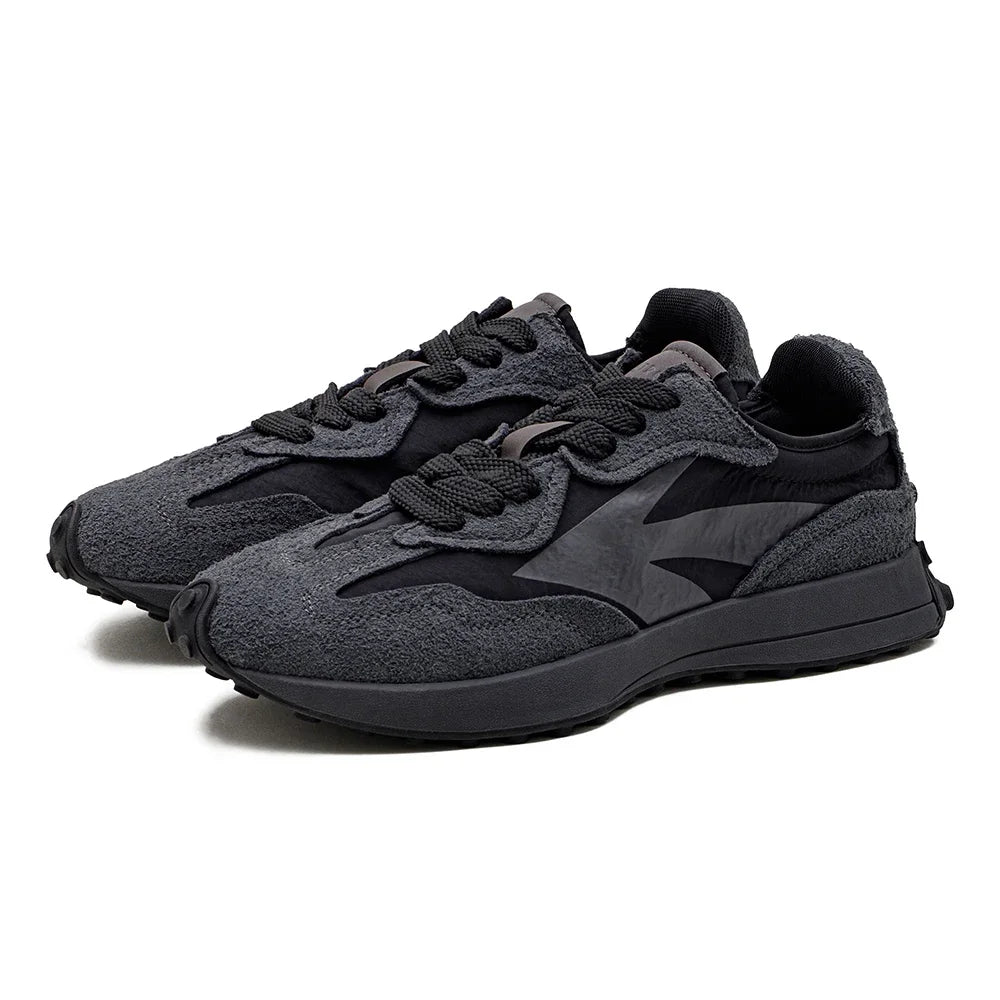 Maden Spring Vintage Thick-soled Patchwork Black Sneakers Casual Breathable Jogging Shoes Low-top Lace-up Sporty Summer Shoes