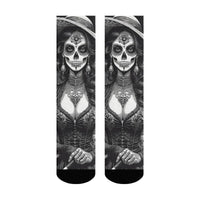 Sugar Skull Art Men's Socks Novelty Day of the Dead Theme Harajuku Retro Casual Comfortable Breathable Socks Crazy Party Gift