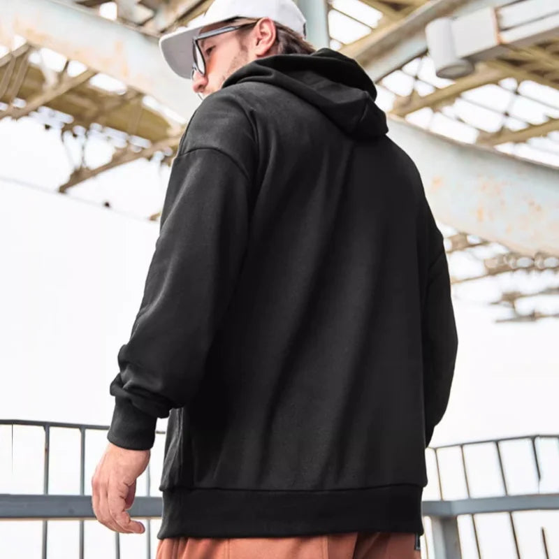 Men's 100% Cotton Hoodies Plus Size 110KG-185KG Pullover Loose Sweatshirt Comfortable Casual Black Tops Male Clothing 1XL-7XL