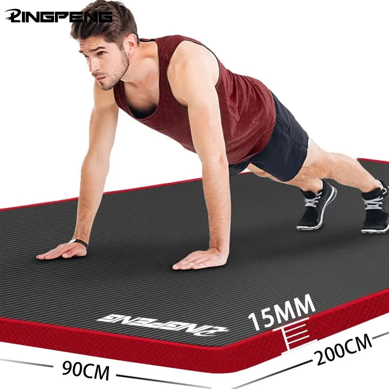 15mm NBR Yoga Mat Anti Slip Thickened Style for Beginners, Home Yoga Mat for Sports, Dance, Fitness Floor Mat Equipment